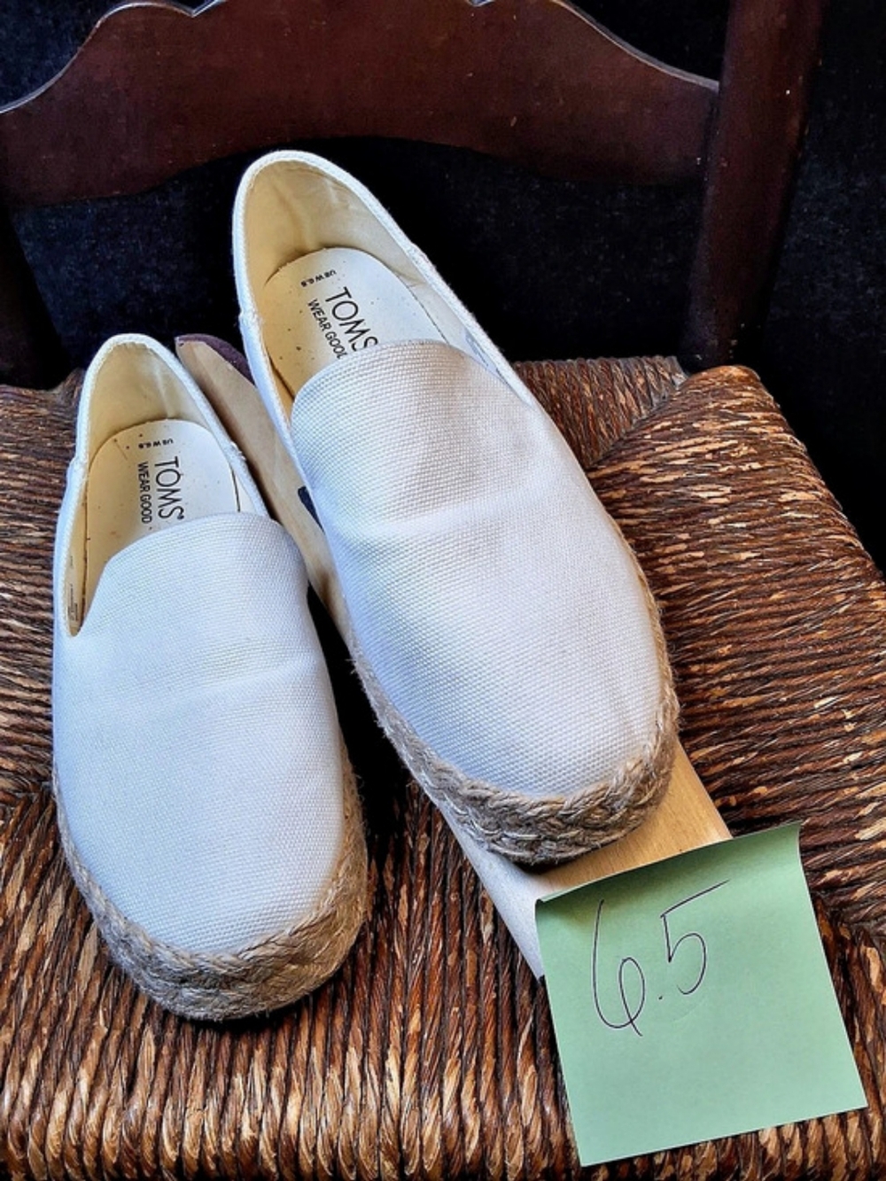 TOMS Classic Alpargata Rope Espadrille White Canvas US 6.5